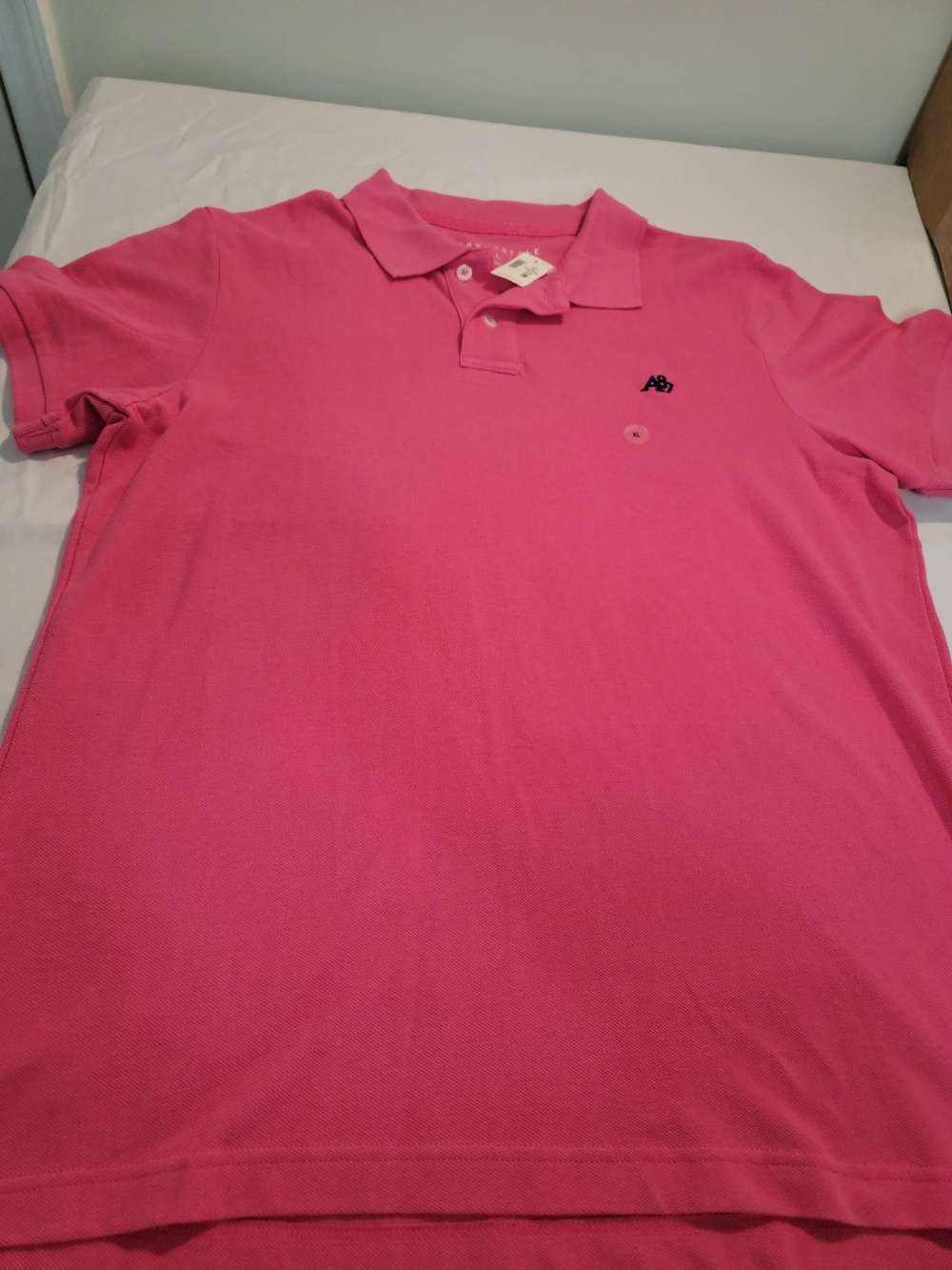 Abercrombie & Fitch Hot Pink Polo Shirt with Embroidered Logo